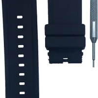 24mm Black Rubber Watch Band Strap Compatible with Invicta S1 Rally | Free Spring Bar Tool