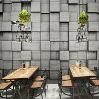 3d立體工業風灰色水泥墻紙客廳餐廳公司辦公室裝飾壁畫8D背景墻布
