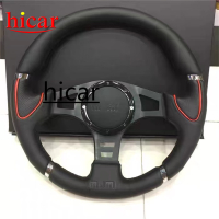 พวงมาลัยแต่งmomoยกน้อยหนังแท้ 14 นิ้ว สําหรับรถแข่ง