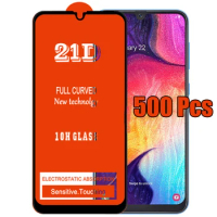 500pcs 21D Tempered Glass Full Glue Cover Film Screen Protector For Samsung Galaxy A21S A01 A11 A21 A31 A41 A51 A61 A71 A81 A91