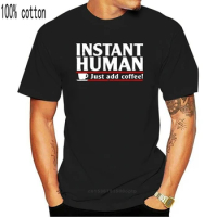 Print Men T Shirt Summer Instant Human T-Shirt Caffeine Fun Geek Nerd Science Scientist Engineer Coffee T-Shirt