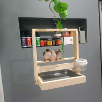 Sangkar Layang Burung Kayu Jati Landa Model Mini Baki Aesthetic