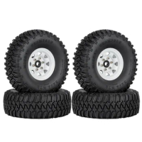 4PCS 1.55 Metal Beadlock Wheel Rims Tires Set,1