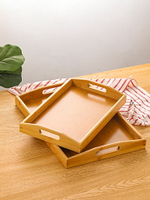 托盤竹木長方形茶盤商用竹制茶杯水杯收納家用大號酒店餐廳燒烤盤