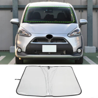 Car Memory Steel Ring Sun Shade Front Car Sunshade Cover For Toyota Sienta XP210 2022-2023 Auto Interior Accessories