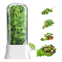 Fresh Herb Keeper For Refrigerator,Space Saving Cilantro Container For Fridge - Herb Saver For Cilantro, Mint Asparagus