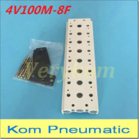 4V Series 100M-8F Airtac Model Manifold Base Board 4V110-06 Pneumatic Solenoid Valve Block Socket 4V120-06 4A120-06 4A110-06