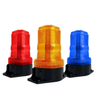 LED Emergency Warning Rotating Flashing Beacon Strobe Light Signal Bulb for Forklift Truck School Bus Amber Blue Red 12-24V