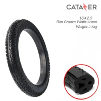 16X2.50 Rubber Electric Bike Tire Inflatable Free Bicycle Solid Tires 16 Inch Tubeless Tyre for E-bike