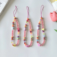 Lanyard Telefon Kucing Kitty Manik Kristal, Berwarna-warni, Rantai Telefon Sejagat, Tali Tangan Buat