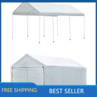 10' x 20' MaxAP Large Portable Garage 2in1 Kit Heavy-Duty Steel Frame Outdoor Canopy, Gazebo, or Carport Tent with Enclosure