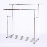 【品屋】不鏽鋼曬衣架雙桿240cm(伸縮曬衣桿 晾衣架 衣架 高低款衣架)