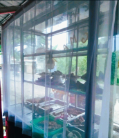 Gorden Vitrase Penutup Etalase Makanan Vitrase Etalase Warteg Gerobak Model Kawat S Plisket Hordeng 