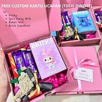 HADIAH ULANG TAHUN PINK / MINI GIFT PINK / KADO PINK / KADO SNACK BRICK / KADO VALENTINE / GIFTBOX H