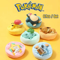 6 Pcs/Set Pokemon Pikachu Bulbasaur Anime Figures toys Sleep Starry Dream Series Action Figure Cartoon Birthday gift