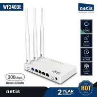 Netis WF2409E Router WiFi 300Mbps 3 Antena 5dBi Smart Wireless Range Stabil Internet Rumah Kantor