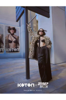 KOTON X Zeynep Cushion - 長款豹紋仿皮草外套