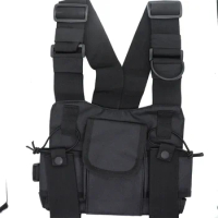 Ham Radio Hip Hop Front Pack West Wist Pouch Holster Vest Men Tactical Chest Rig Bag for Wouxun Baofeng UV-5R UV-82 bf-888S