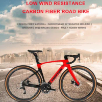 TWITTER-Carbon Fiber Road Bike Hydraulic Disc Brake700C, Gravel Color, Gravel Bicycle, V2, 105, R7020-22S, T900, 12x142mm, 700C