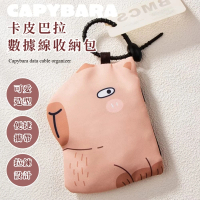 【拎包就走】卡皮巴拉數據線收納包(生理包 零錢包 萬用包 衛生棉包 耳機包 鑰匙包 盥洗包 掛飾 卡片包)