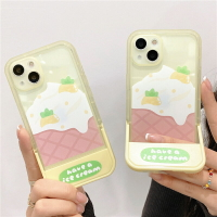 手機殼 ● 日韓菠蘿冰淇淋適用iPhone12Promax蘋果13手機殼11 一體 支架x xr女