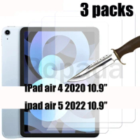 3PCS Glass for Apple iPad air 4 5 4th 5th generation 10.9'' 2021 2022 Tempered glass screen protector 9H 2.5D protective film