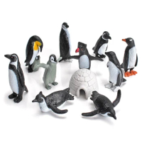 New 11Pcs Penguin Animal Toy Figurine with Igloo Boutique Collections
