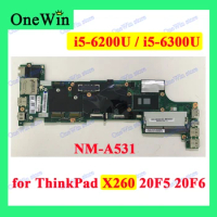 i5-6200U i5-6300U for ThinkPad X260 20F5 20F6 Laptop Motherboard 01HX027 00UP190 01EN193 01YT037 01HX031 00UP194 01EN197 NM-A531