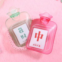 1pc Creative Mahjong Plastic Water Injection Hot Water Bag Warm Hand Warm Foot Text Warm Hand Bottle Keep Warm In Winter