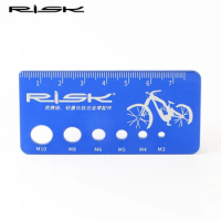RISK RL232 MTB Road Bike Bicycle Screw Bolt Nut Thread Measuring Ruler Gauge Size Checker For Titanium Alloy Metric Bolts Screws