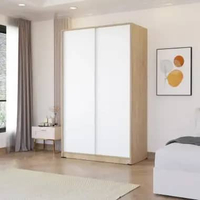 Kirana Furniture Lemari Pakaian Kayu 2 Pintu Sliding / Geser Wardrobe Putih Modern Minimalis - Taylo