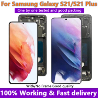AMOLED For Samsung Galaxy S21 G991 with Frame Display Touch Screen Digitizer S21 Plus 5g S21+ LCD G9960 G996F Replacement Repair