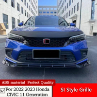 SI Style Grille For 2022 2023 Honda CIVIC 11 Generation Modified ABS Material Sedan New CIVIC Rock And TypeR Style Grille