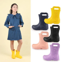 【Paperplanes】韓國空運。俏皮天然橡膠手提雨鞋兒童雨靴(7-7767/5色/現+預)