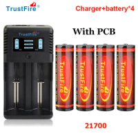 Trustfire 21700 Battery Rechargeable Batteries Real Capacity 3.7V Li-ion WITH PCB For Flashlight Torch Battery+TR-019 Charger