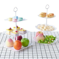 買一送一 蛋糕水果架歐式三層蛋糕架生日多層甜品臺展示架家用干果水果盤下午茶點心盤 阿薩布魯