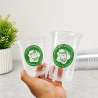 Sablon Cup Gelas Plastik Oval 14oz 16oz TEBAL - Gratis Desain Order 500 pcs 16oz Oval 500 Pcs