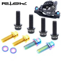 RISK 4PCS M6*18 mm Titanium Disc Brake Caliper Bolts Screw for SHIMAN0 and Sram SLX XT XTR Bicycle Hydraulic Brake Bolt