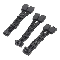 16AWG Embossed Line Cable RTX4090 RTX4080 12VHPWR 16P(12+4) To 2x8Pin 90 Degree Elbow Connector Adapter