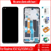 6.57" Original LCD For Realme X50 5G RMX2144 Display Screen Digitizer Assembly Replacement For Realme X50M 5G LCD With Frame