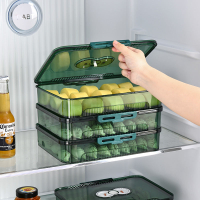 保鮮盒 餃子盒家用食品級冰箱保鮮盒速凍水餃混沌不粘底收納盒冷凍盒多層