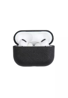 THEIMPRINT SAFFIANO LEATHER AIRPOD PRO CASE - BLACK