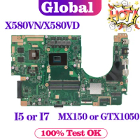 Notebook Mainboard For ASUS Vivobook Pro 15 N580V NX580V FX580V M580V X580VD X580VN Laptop Motherboard I5 I7 CPU GTX1050 MX150