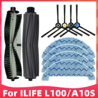 Compatible For ILIFE L100 / ILIFE A10S / ZACO A10 Robot Vacuum Spare Parts Accessories Main Brush Side Brush Mop Cloths Rag