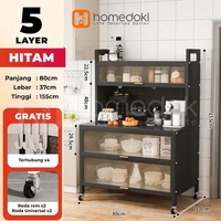 Homedoki Lemari Dapur Minimalis/Rak Dapur/Lemari Piring/Rak Dapur Serbaguna/Rak Penyimpanan Dapur/Ra