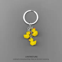 Mini Yellow Duckling Pendant Keychain For Women Creative Cute Resin Little Duck Car Key Ring Animal Bag Key Chains Jewelry B165
