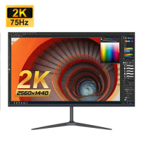 27 Inch Monitor 2K 75Hz QHD IPS Panel LCD Flat 1 ms Display Gaming Monitor HDMI DP Support G-Sync AMD FREESYNC 2560*1440P