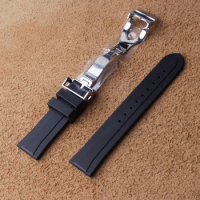 High Quality Watchband 20mm 22mm Silicone Rubber Watch Strap Special Folded Deployment Buckle Watch Accessories Fit TUDOR Sports