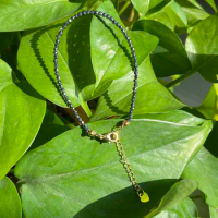 Natural Terahertz Mini Crystal Bracelet for Couples Energy Healing Delicate Crystal Adjustable Size Bracelet Jewelry Gift