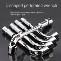 Double Head Outer Hexagon Socket Sleeve Spanner 6-19mm L Type Pipe Perforation Elbow Wrench Remove Fix Screw Nut Hand Tool6s